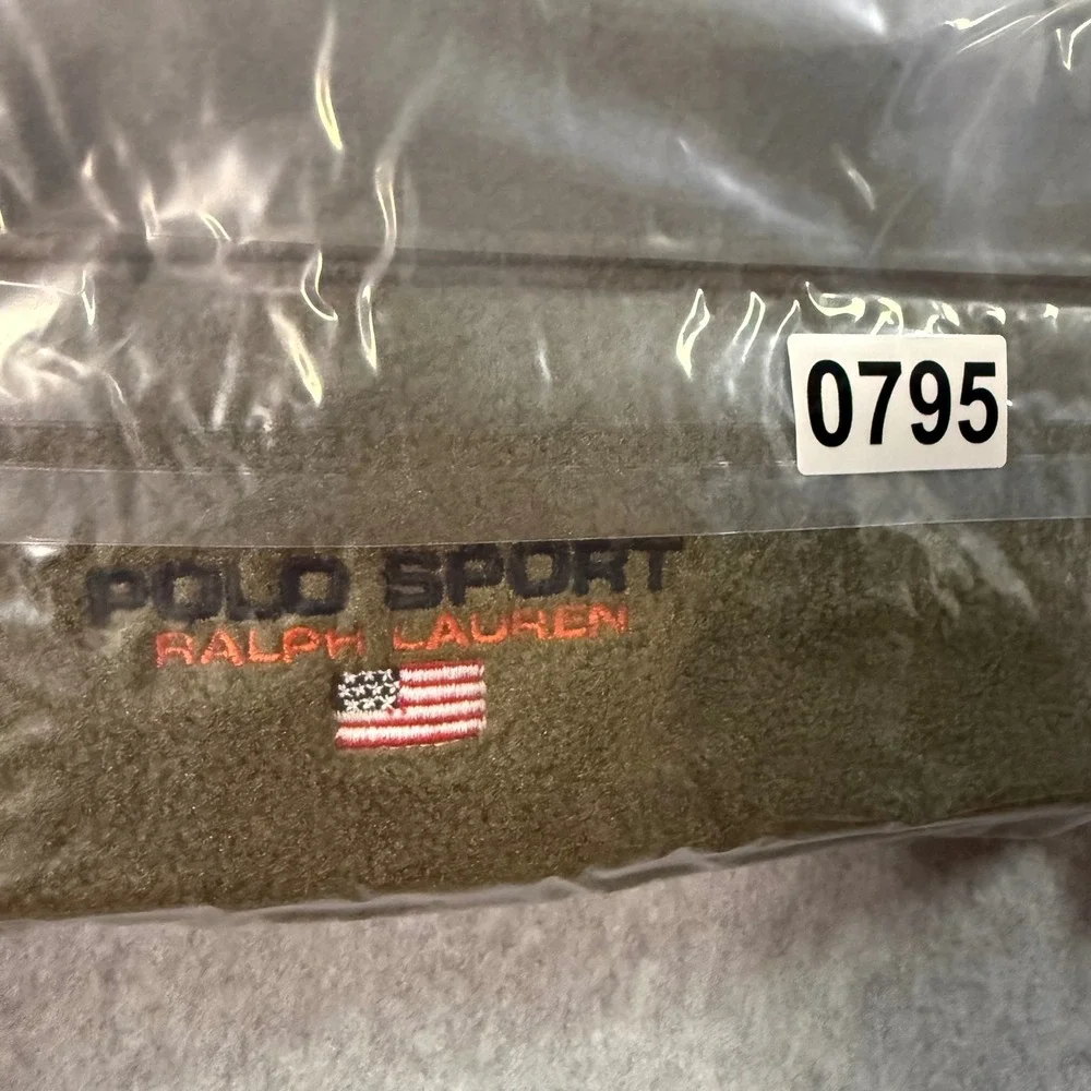 Vintage Polo Sport Ralph Lauren Sportsman Fleece Neck Gaiter Beanie Olive Green